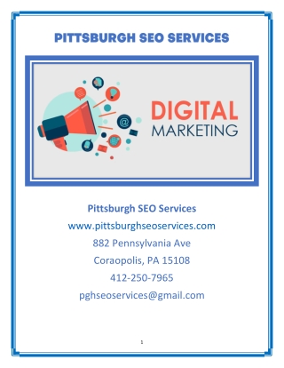 PITTSBURGH SEO SERVICES