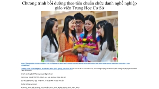 Chương trình bồi dưỡng theo tiêu chuẩn chức danh nghề nghiệp giáo viên Trung Học Cơ Sở