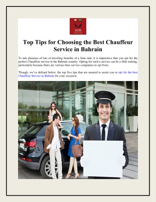 Top Tips for Choosing the Best Chauffeur Service in Bahrain