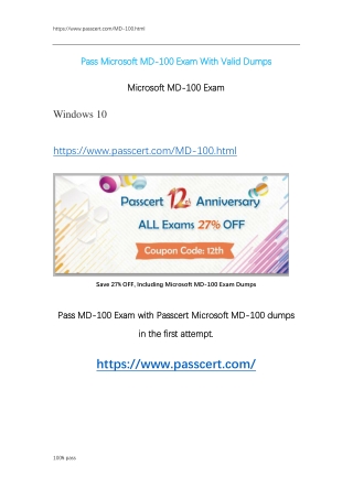 Microsoft MD-100 Exam Dumps