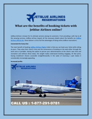 What are the benefits of booking tickets with Jetblue Airlines online?