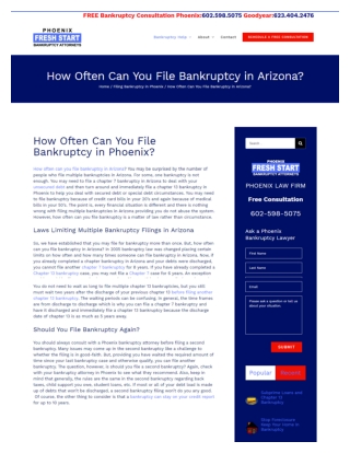 How Often Can You File Bankruptcy?