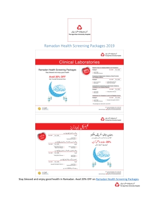 Ramadan Health Screening Packages 2019 - AKUH