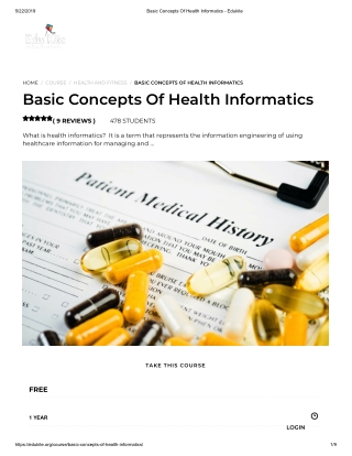 Basic Concepts Of Health Informatics - Edukite