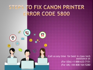 Steps to fix Canon Printer Error Code 5800