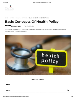 Basic Concepts Of Health Policy - Edukite