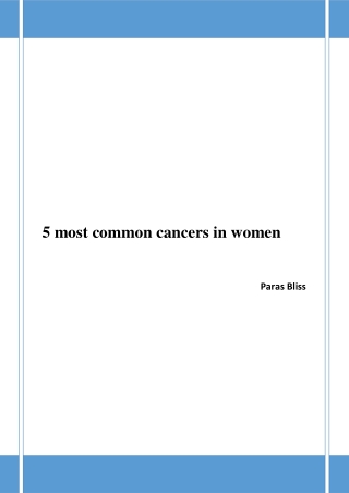 5 most common cancers in women