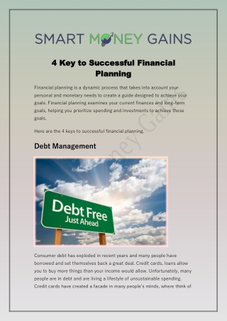 4 Key to Successful Financial Planning