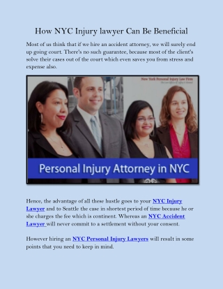 How NYC Injury lawyer Can Be Beneficial