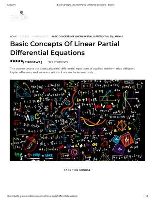 Basic Concepts Of Linear Partial Differential Equations - Edukite