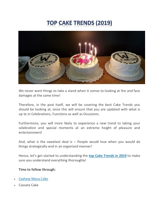 Top Cake Trends (2019)