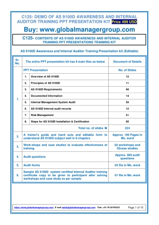 PPT Presentation Kit for AS9100 Auditor Training