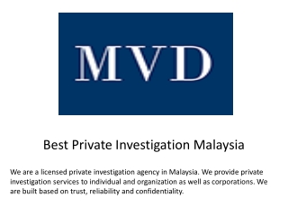 Best Private Investigation Malaysia