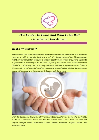 IVF Center In Pune And Who Is An IVF Candidate | ElaWoman