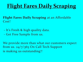 Flight Fares Daily Scraping