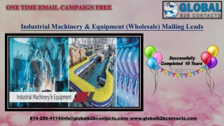  Industrial Machinery & Equipment (Wholesale) Mailing Leads