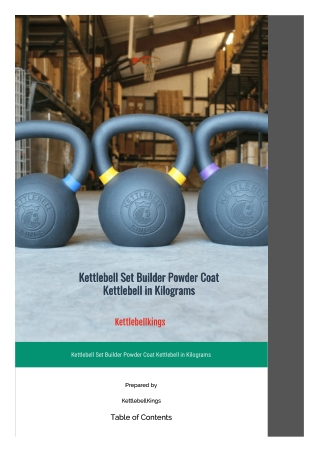 Kettlebell Set Builder Powder Coat Kettlebell in Kilograms