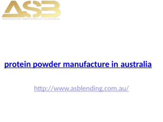 protein powder manufacture in australia