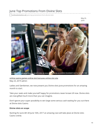 June Top Promotions From Divine Slots