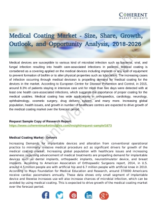 Medical Coating Market by 2026 Growth Rate, Sales, Production, Consumption Manufacturers, Market Shares