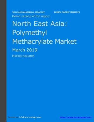 WMStrategy Demo North East Asia Polymethyl Methacrylate Market March 2019