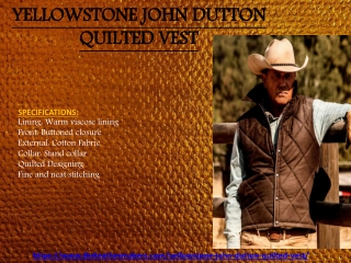 YELLOWSTONE JOHN DUTTON QUILTED VEST