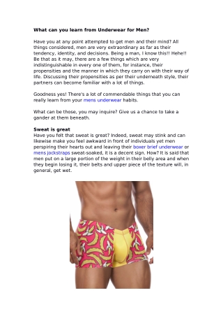 What can you learn from underwear for men?