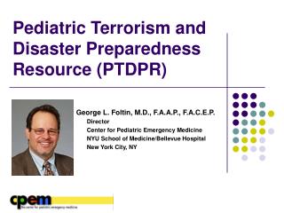 Pediatric Terrorism and Disaster Preparedness Resource (PTDPR)