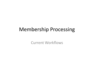 Membership Processing