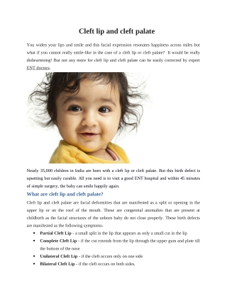 Cleft Lip and Cleft Palate