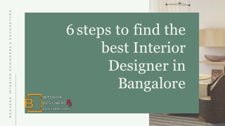 6 steps to find the best Interior Designer in Bangalore