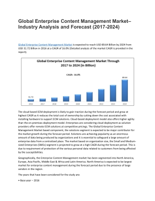 Global Enterprise Content Management Market