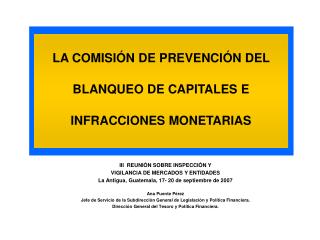 LA COMISIÓN DE PREVENCIÓN DEL BLANQUEO DE CAPITALES E INFRACCIONES MONETARIAS