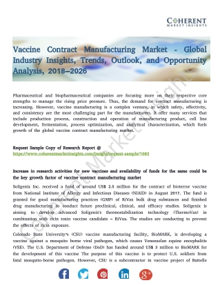 Vaccine Contract Manufacturing Market - Global Industry Insights, Trends, Outlook, and Opportunity Analysis, 2018–2026