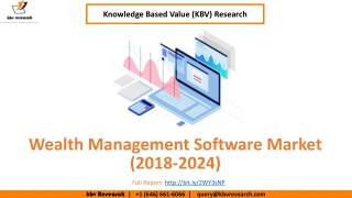 Wealth Management Software to assist Wealth Managers- KBV Research