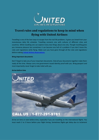 Travel rules and regulations to keep in mind when flying with United Airlines
