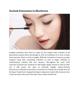 Eyelash Extensions in Blacktown