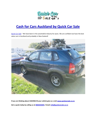 Cash for Cars Auckland by Quick Car Sale