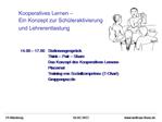 Kooperatives Lernen Ein Konzept zur Sch leraktivierung und Lehrerentlastung