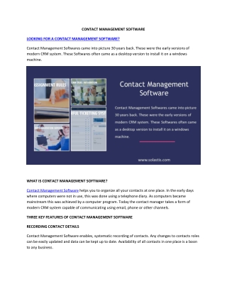 Contact Management Software - Solastis