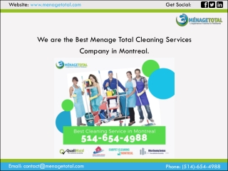 Menage Total Cleaning Company Montreal