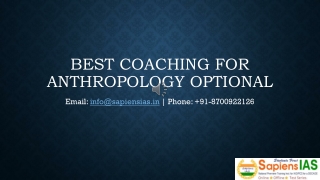 Best Coaching for Anthropology Optional