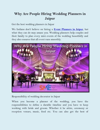 Why Are People Hiring Wedding Planners in Jaipur