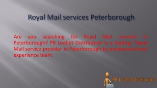 Royal Mail services Peterborough