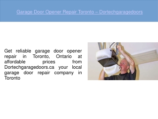 Garage Door Repair Toronto