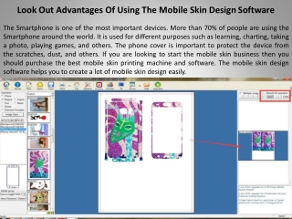 Look Out Advantages Of Using The Mobile Skin Design Software