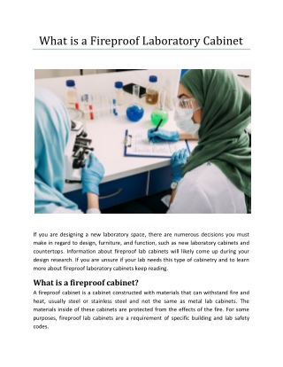 What is a Fireproof Laboratory Cabinet