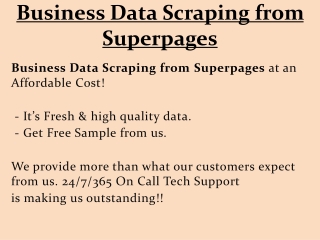 Business Data Scraping from Superpages