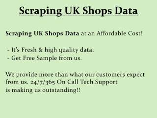 Scraping UK Shops Data