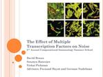 The Effect of Multiple Transcription Factors on Noise 3rd Annual Computational Immunology Summer School